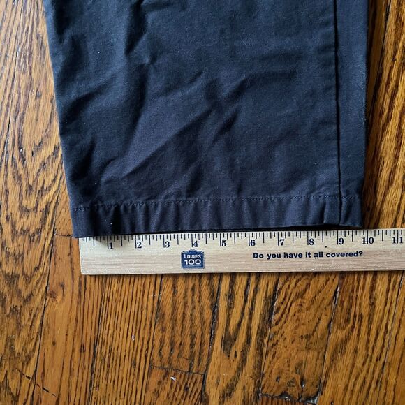 Uniqlo U Wide Straight Leg Trousers Pants Men's 32 Black Cotton Chinos Casual - Picture 8 of 9